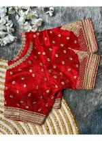 Soft Milan Silk Red Wedding Wear Embroidery Work Readymade Blouse